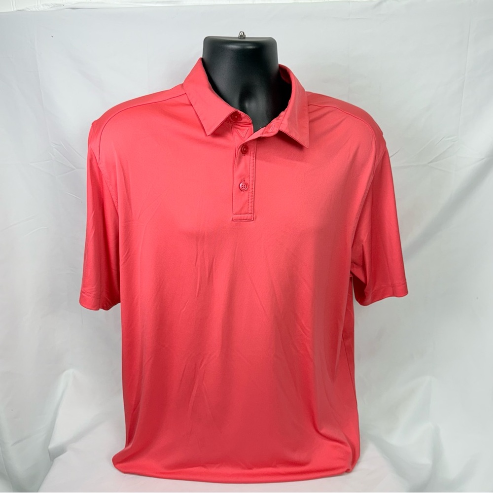Callaway Men’s Vibrant Coral Golf‎ Polo Shirt Sleeve Shirt Size Large